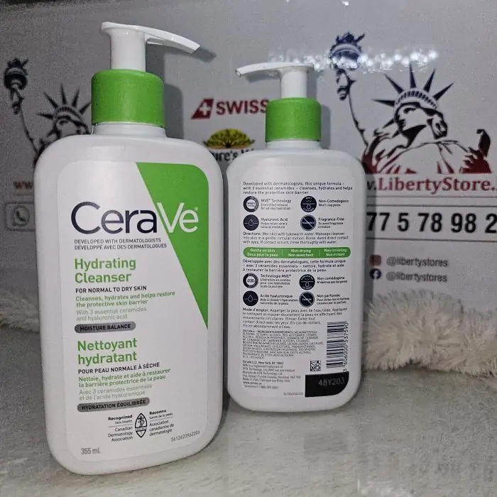 CeraVe Hydrating Facial Cleanser with Hyaluronic Acid and 3 Ceramides 355ml - Image 3