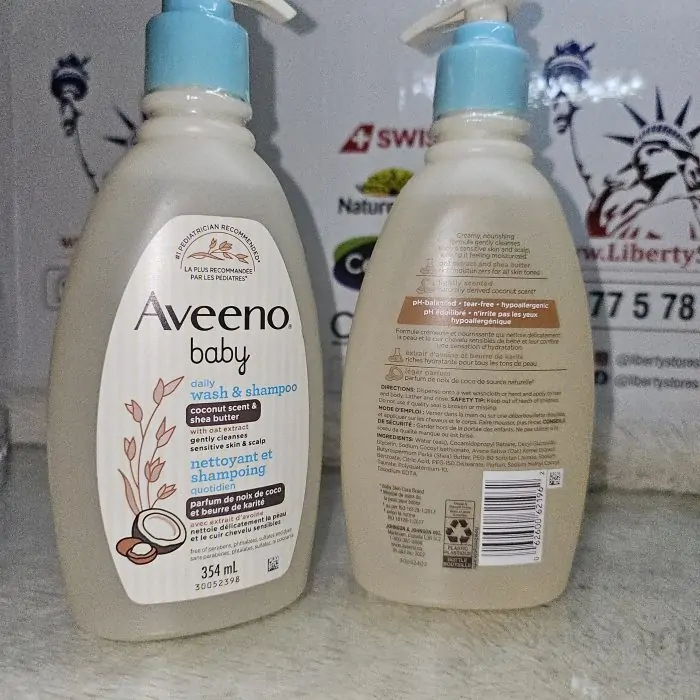 Aveeno Baby Daily Wash & Shampoo with Coconut Scent & Shea Butter 354ml - Image 3