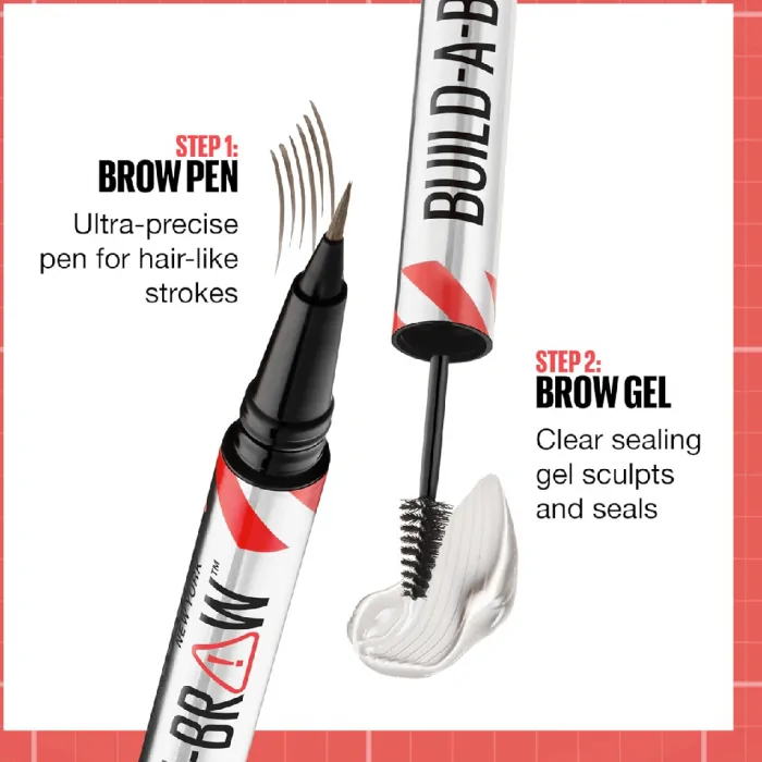 Maybelline Build-A-Brow 2-in-1 Brow Pen and Sealing Brow Gel - Deep Brown - Image 1