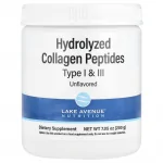 Lake Avenue Nutrition Hydrolyzed Collagen Peptides, Type I & III, Unflavored, 7.05 oz (200 g)