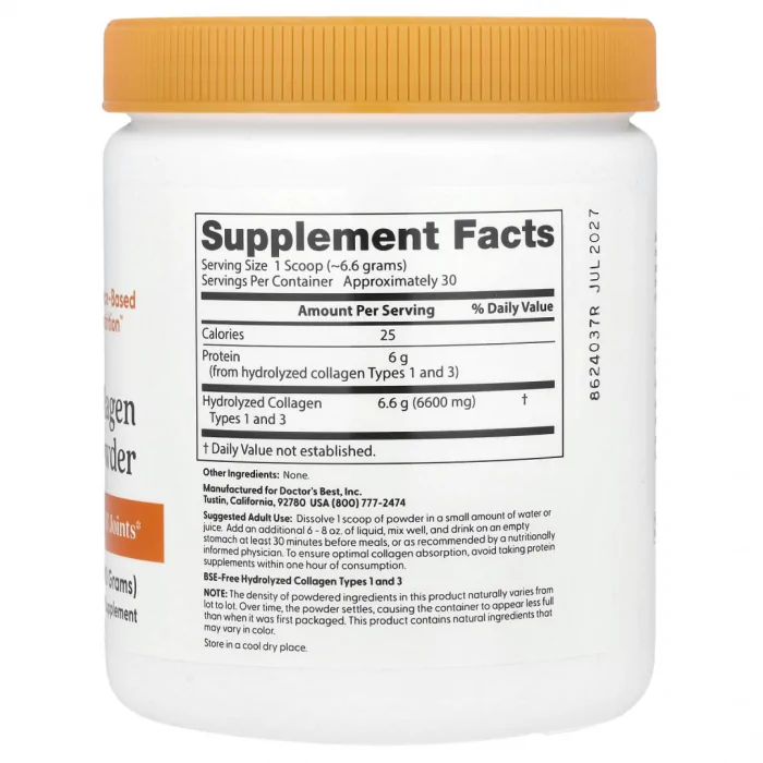Doctor's Best Pure Collagen Types 1 and 3 Powder, 7.1 oz (200 g)
