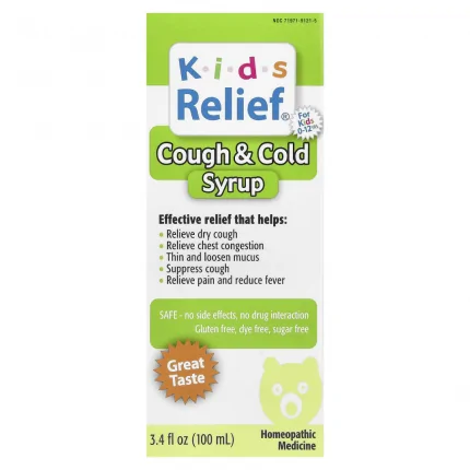 Homeolab USA, Kids Relief, Cough & Cold Syrup, 3.4 fl oz (100 ml)
