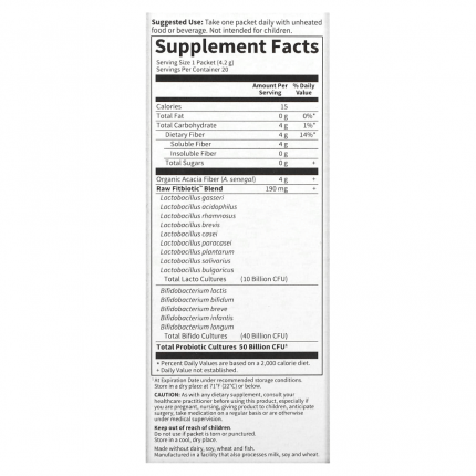 Garden of Life, Dr. Formulated Probiotics Fitbiotic, Unflavored, 20 Packets, 0.15 oz