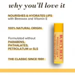 (Discounted Product) Burt's Bees Moisturizing Lip Balm - Original Beeswax with Vitamin E & Peppermint Oil (3 Tubes, Value Pack) - Image 3