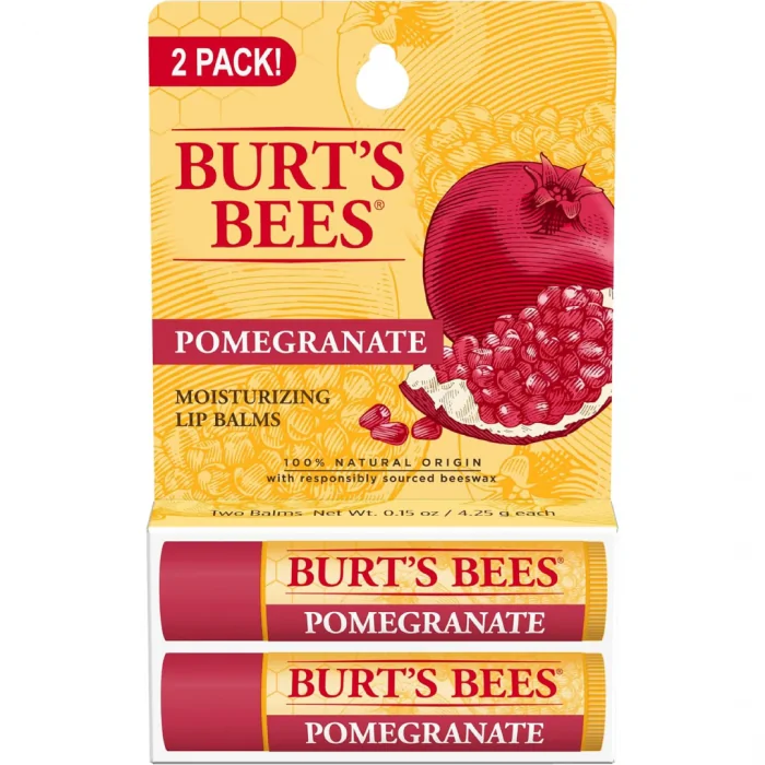 Burt's Bees Moisturizing Lip Balm - Pomegranate (2 Tubes) - Image 1