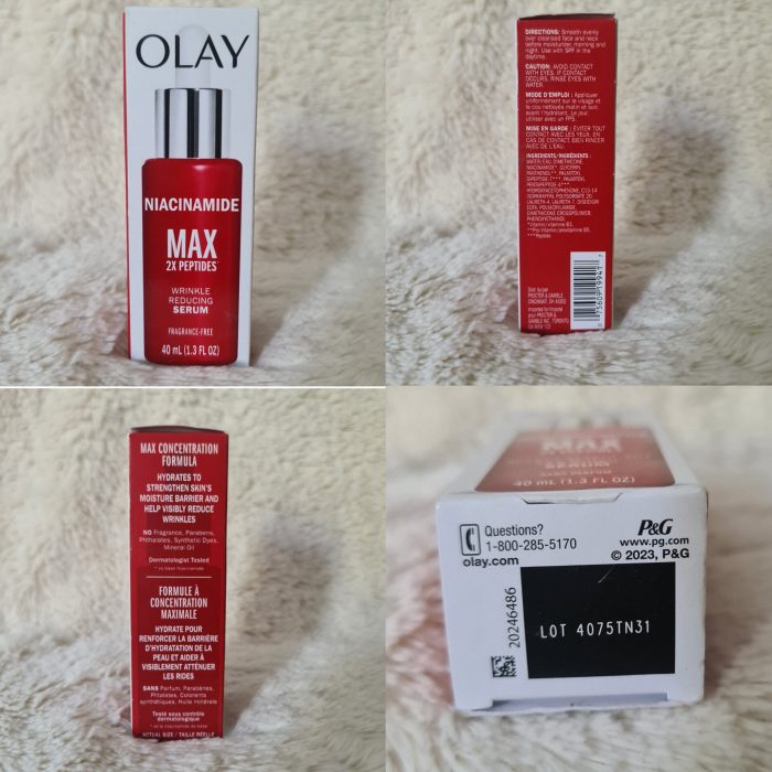 Olay Niacinamide + Peptide 24 Anti-Wrinkle Serum, Fragrance-Free, 1.3oz FL - Image 2