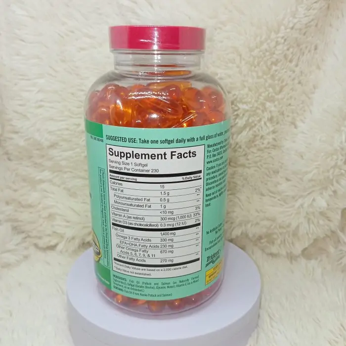 Kirkland Signature Wild Alaskan Fish Oil 1400 mg, 230 Softgels - Image 2
