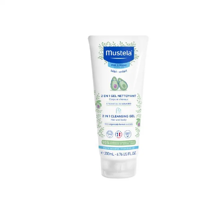 Mustela 2 In 1 Cleansing Gel Hair & Body 200 ml - Image 2