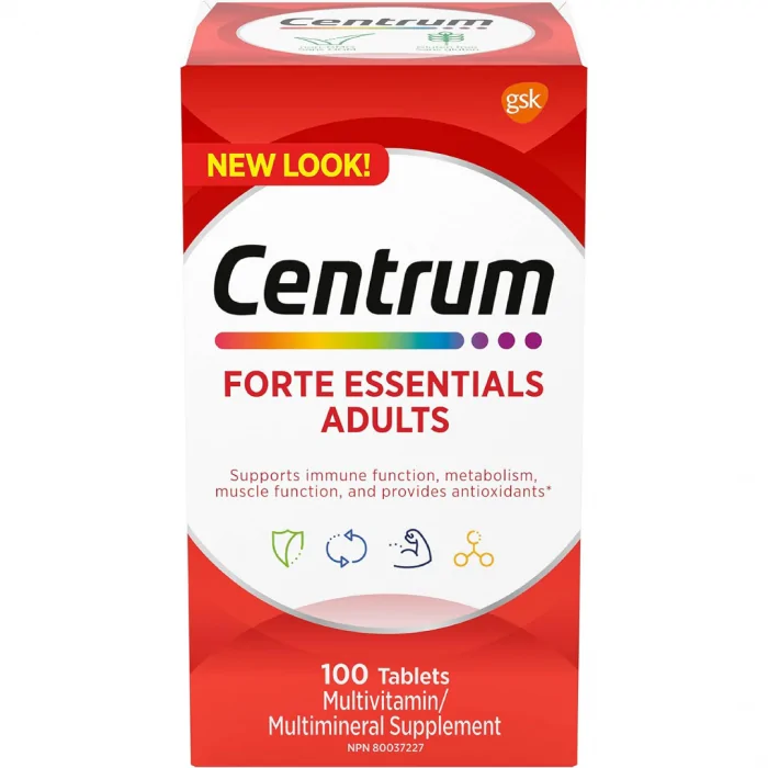 Centrum Forte Essentials, Complete Multivitamin & Mineral Supplement, Adults, 100 Tablets - Image 1
