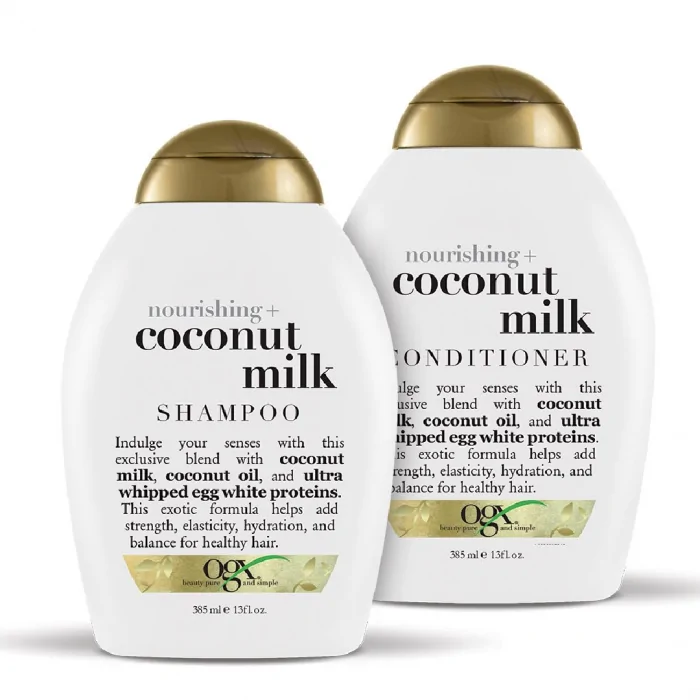 OGX Nourishing + Coconut Milk Shampoo & Conditioner Set 385ml - Image 1