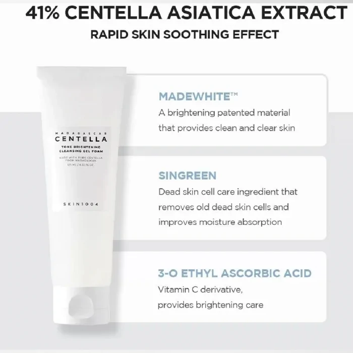 Skin 1004 Madagascar Centella Tone Brightening Cleansing Gel Foam 125 ml - Image 5