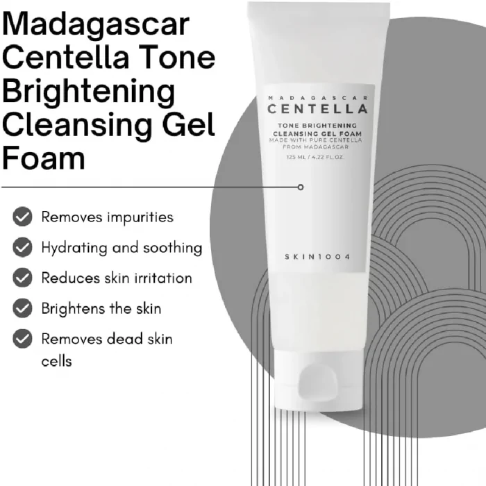 Skin 1004 Madagascar Centella Tone Brightening Cleansing Gel Foam 125 ml - Image 6