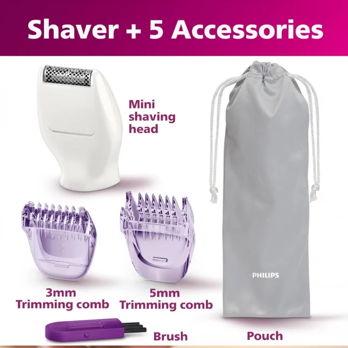 Philips Beauty Bikini Genie Cordless Trimmer for Bikini Line Hair Removal, with Shaving Head and Comb - Image 4