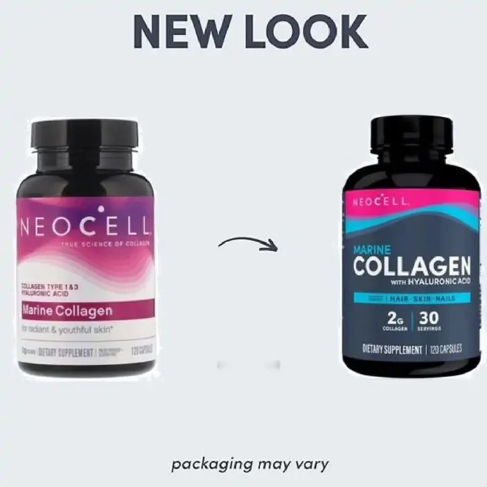 NeoCell, Marine Collagen With Hyaluronic Acid, 120 Capsules USA (Packaging may vary) - Image 3