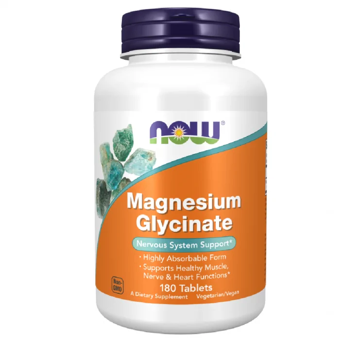 Now Foods Magnesium Glycinate 180 Tablets - Image 1