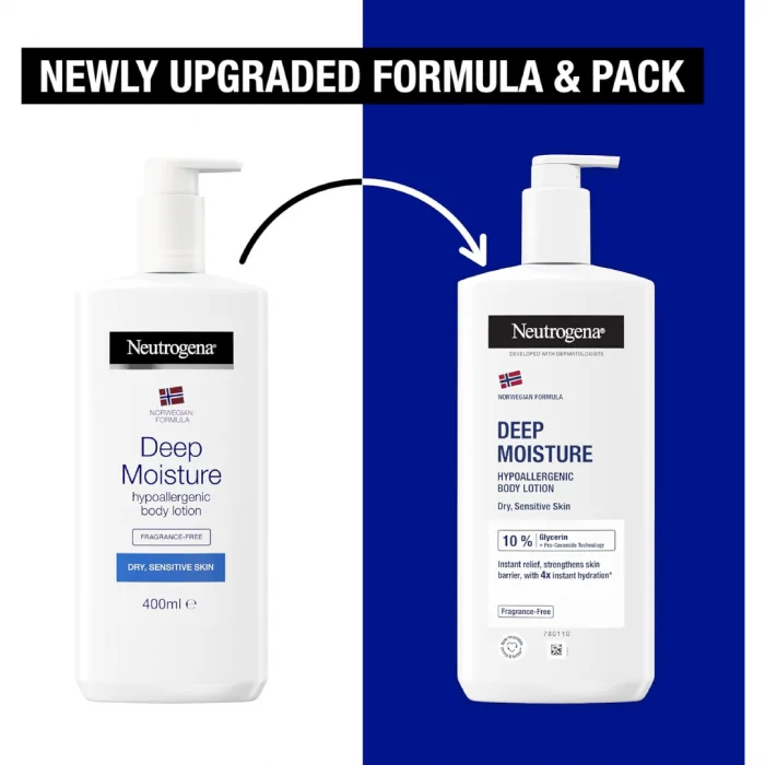 Neutrogena Norwegian Formula Deep Moisture Hypoallergenic Body Lotion 400ml ( Packaging May Vary ) - Image 2