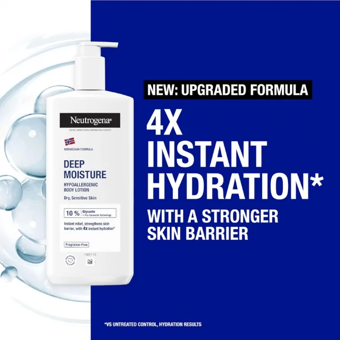 Neutrogena Norwegian Formula Deep Moisture Hypoallergenic Body Lotion 400ml ( Packaging May Vary ) - Image 3