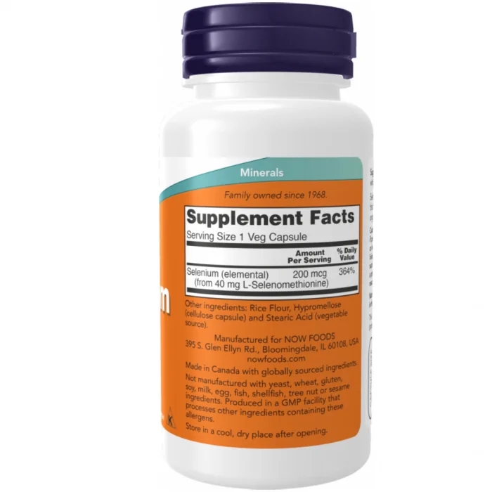 Now Foods Selenium 200 mcg 180 Veg Capsules - Image 2