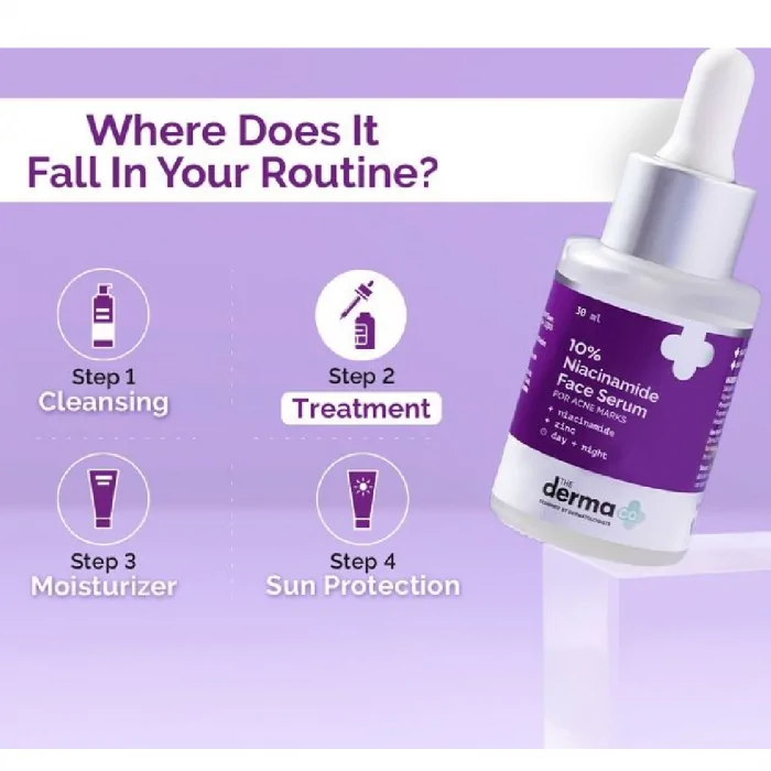 The Derma Co 10% Niacinamide Serum  30ml | Fades Acne Marks & Dark Spots | Controls Oil - Image 3
