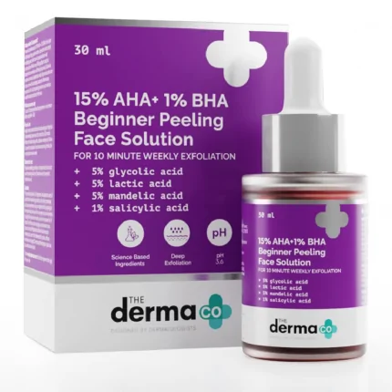 The Derma Co 15% AHA + 1% BHA Beginner Facial Exfoliant peeling Solution 30ml