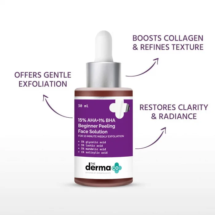 (Discounted Product ) The Derma Co 15% AHA + 1% BHA Beginner Facial Exfoliant peeling Solution 30ml - Image 2