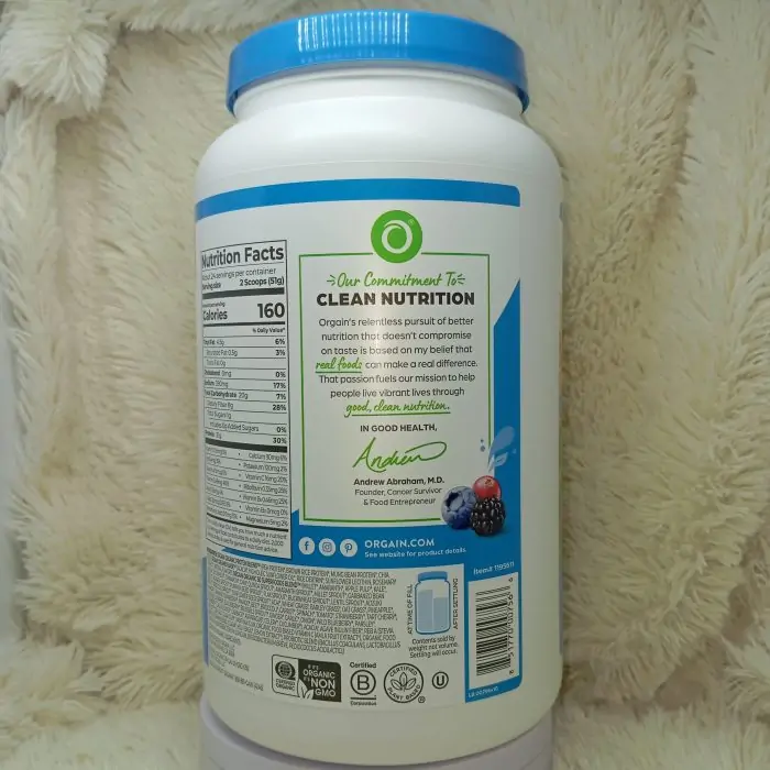 Orgain organic Proteine 160Calories  21Plant Proteine 1g Sugar 1.22Kg - Image 8