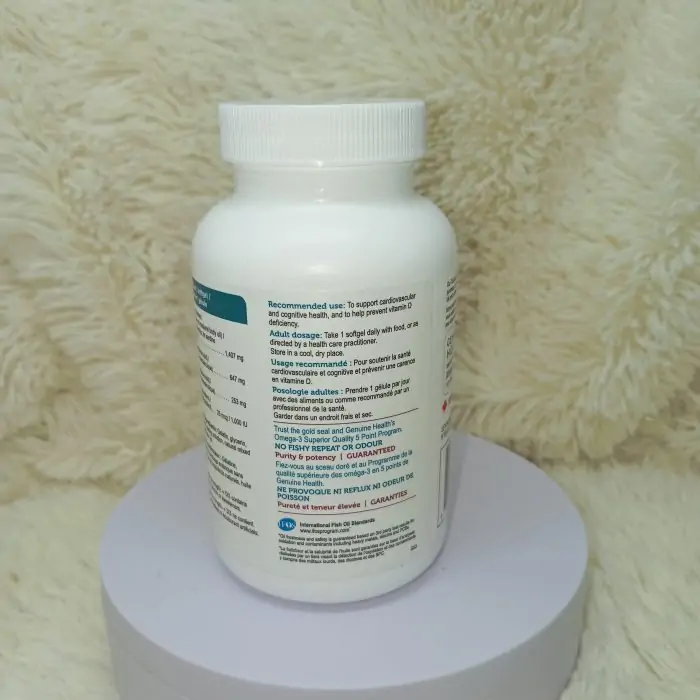Genuine Health Omega3+ Triple-Strength + D3, 60 softgels - Image 5