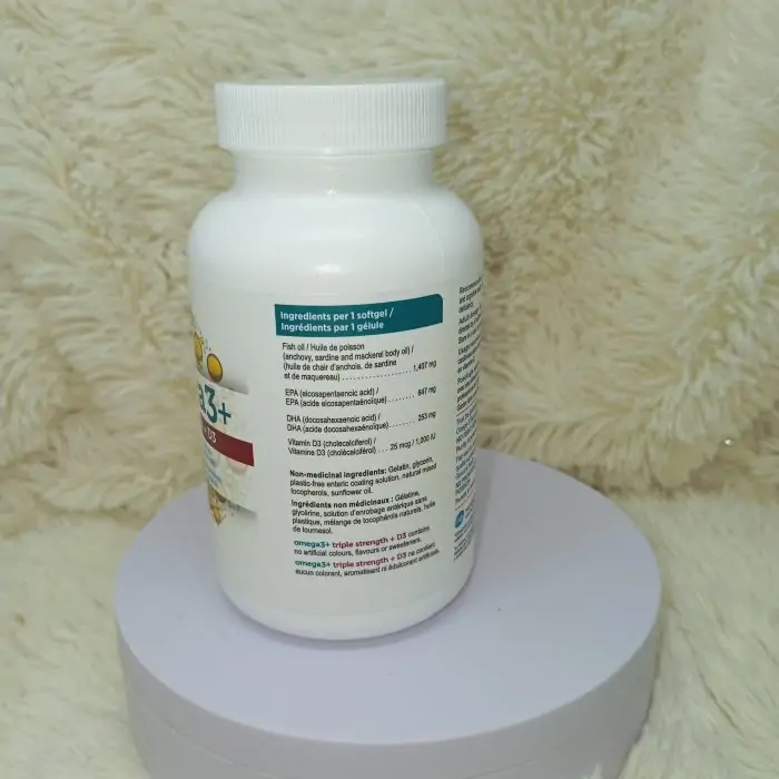 Genuine Health Omega3+ Triple-Strength + D3, 60 softgels - Image 4