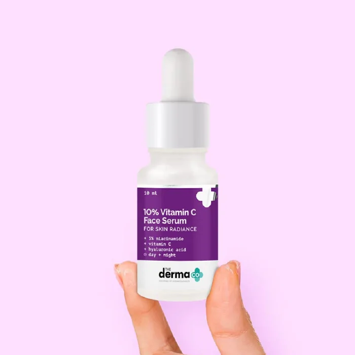 Derma Co 10% Vitamin C Face Serum | Helps Restore Natural Glow | Tightens Pores & Hydrates Dry, Dull Skin | Radiance Serum for All Skin Types 10ml - Image 2