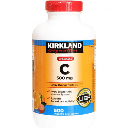 Kirkland Vitamin C (500 mg),Tangy Orange, Chewable 500 Tablets