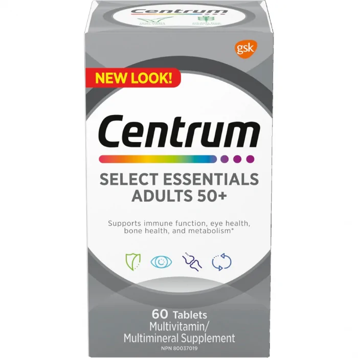 Centrum Select Essentials 50+ Multivitamin and Multimineral Supplement, 60 Count (Packaging May Vary) - Image 1