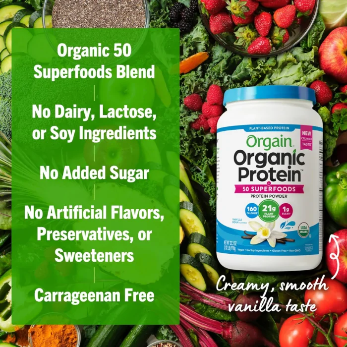 Orgain organic Proteine 160Calories  21Plant Proteine 1g Sugar 1.22Kg - Image 4