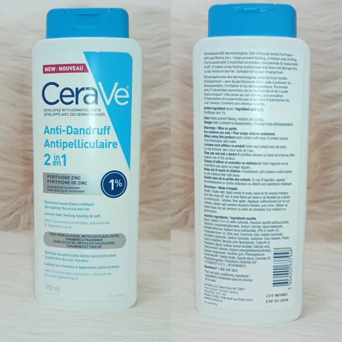 CeraVe 2-in-1 Anti-Dandruff Hydrating Shampoo and Conditioner 355ml - Image 5