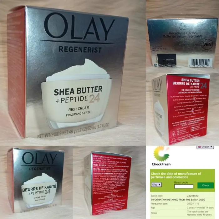 Olay Regenerist Shea Butter + Peptide 24 Rich Cream Face Moisturizer, Fragrance Free, 50ml - Image 5