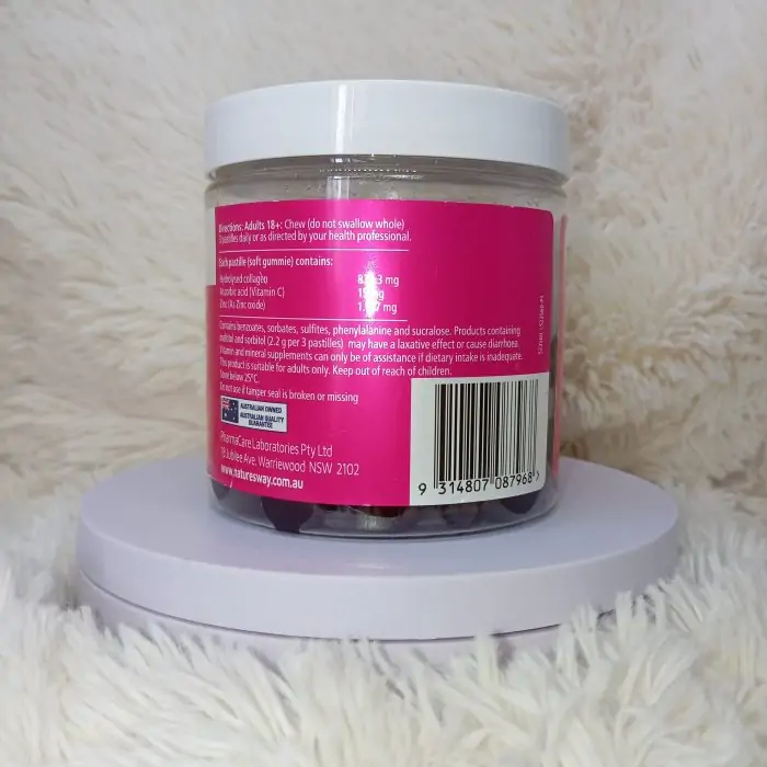 Nature's Way Beauty Collagen Peptides + Vit C 45 Berry Flavour Gummies - Image 5