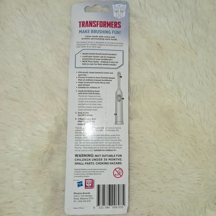 Transformers Kids Battery Powered Soft Electric Toothbrush - Image 3