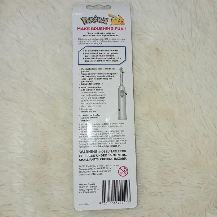 Pokemon Kids Battery Powered Soft Electric Toothbrush - Image 2