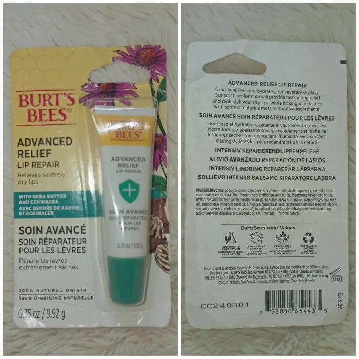 Burt’s Bees® Advanced Lip Relief with Shea Butter and Echinacea, 100% Natural Origin, 9.92 g - Image 4
