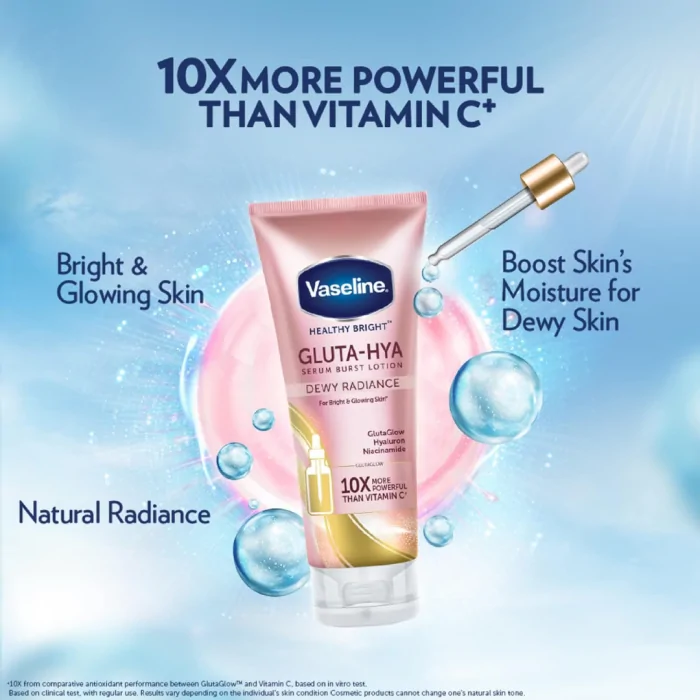 Vaseline Healthy Bright Gluta-Hya Serum Burst Lotion Dewy Radiance 70ml - Image 5