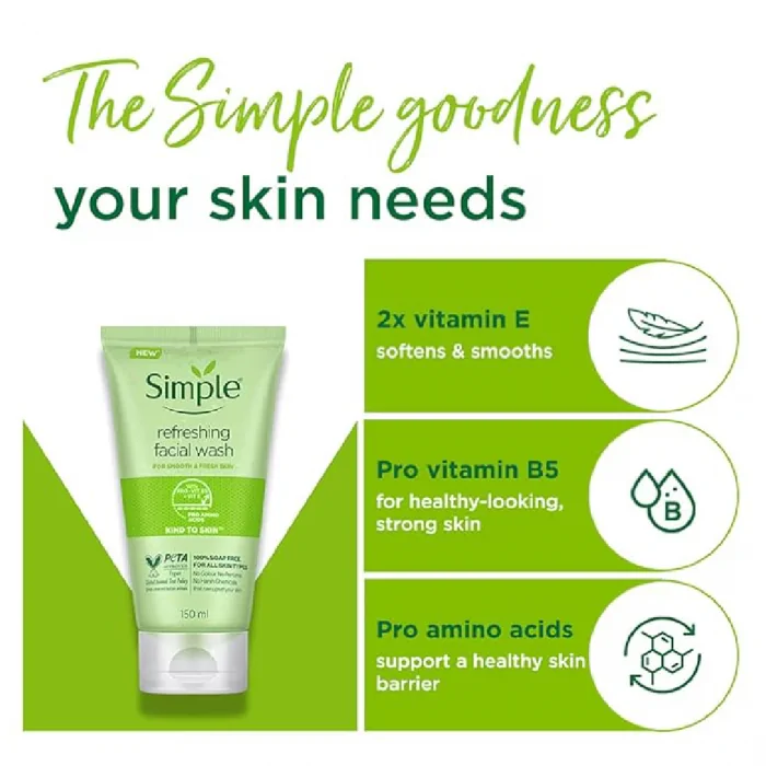 Simple Refreshing Facial Wash - 150ml - Image 2