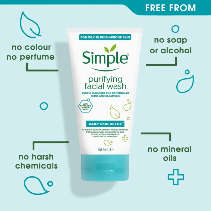 Simple Daily Skin Detox Purifying Face Wash 150ml - Image 2