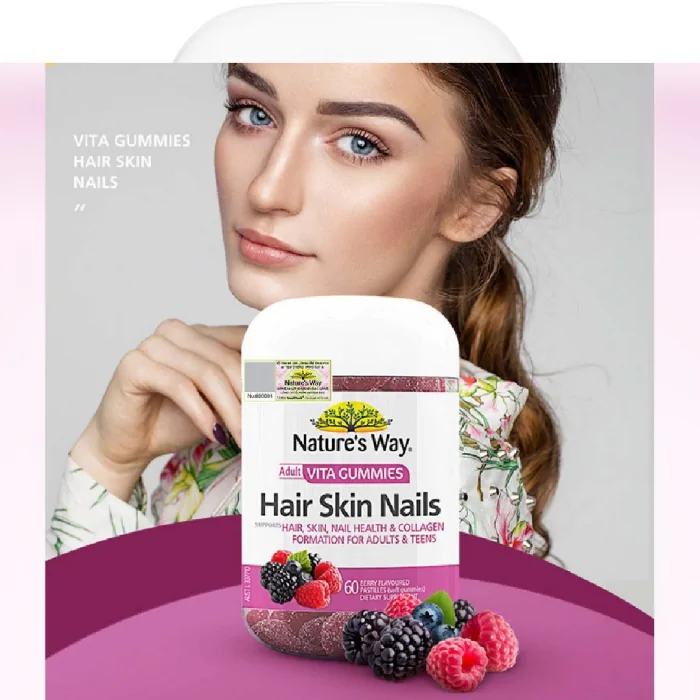 Nature's Way Adult Vita Gummies Hair Skin Nail 60 Gummies - Image 2