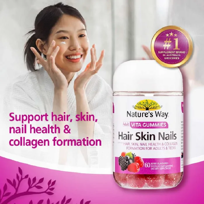 Nature's Way Adult Vita Gummies Hair Skin Nail 60 Gummies - Image 4