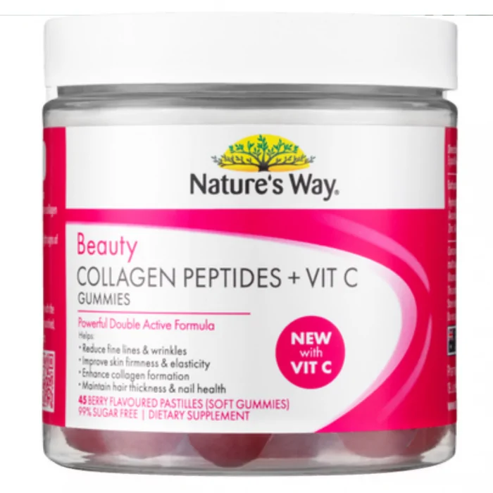 Nature's Way Beauty Collagen Peptides + Vit C 45 Berry Flavour Gummies - Image 1