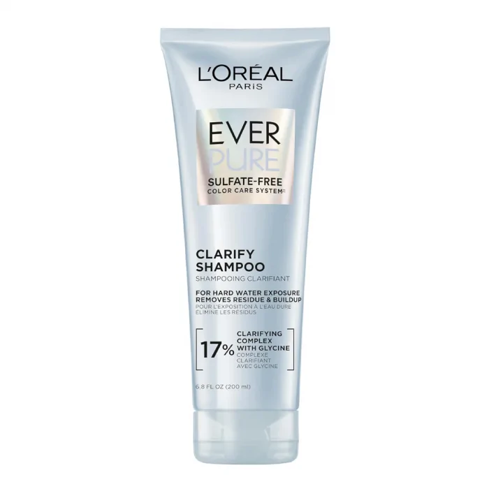 L'Oreal Paris Clarify Sulfate Free Shampoo with Antioxidants, Clarifying Shampoo for Hard Water Exposure and Styling Build-up, EverPure, 6.8 Fl Oz - Image 1