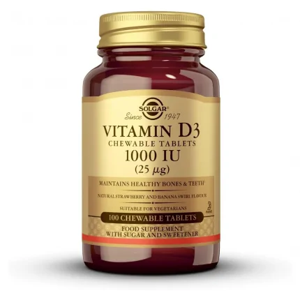 SOLGAR Vitamin D3 Chewable 1000 IU 100 Chewable Tablets