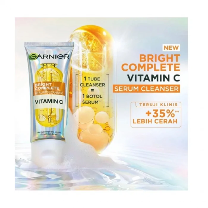 Garnier Bright Complete Vitamin C Serum Cleanser 100ml - Image 3