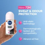 Nivea Black & White Invisible 48H Protection Water Lily Anti-Perspirant Roll-On 50ml - Image 4