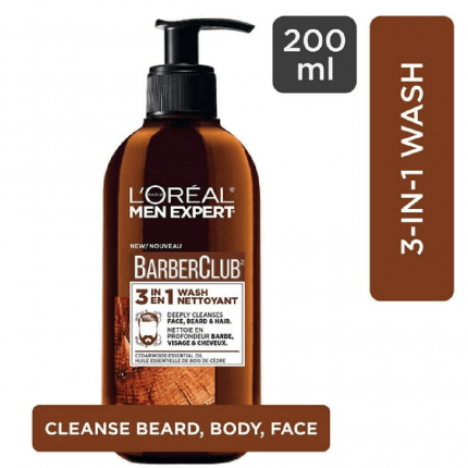 L'Oréal Paris Men Expert Hair and Beard Shampoo plus Face Wash, 3 in 1 Cleanser 200ml