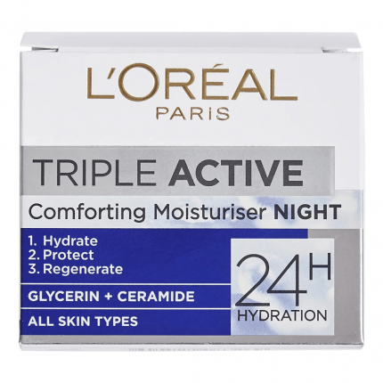 L'oreal Triple Active 24Hr Comforting Moisturiser Night Cream - 50ml